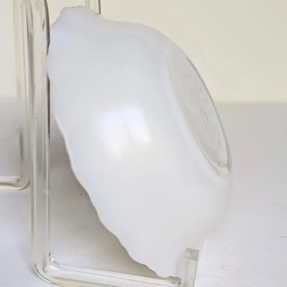 Vintage 1950s CorningWare Milk Glass Bowls – White Opalescent Swirl Princess